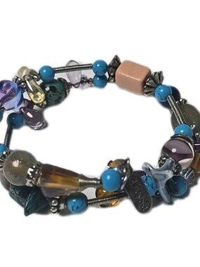 Treska Bracelet Multicolor Glass Beaded Charm Women's Boho Jewelry